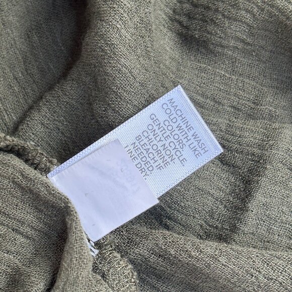 Pure Jill Womens Olive Green Open Front Striped Cardigan Jacket Medium Cotton - Picture 5 of 8